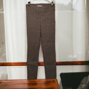 MARGARET M Pants Womens Medium SLIMMING SYLVIE BLACK office career fall print